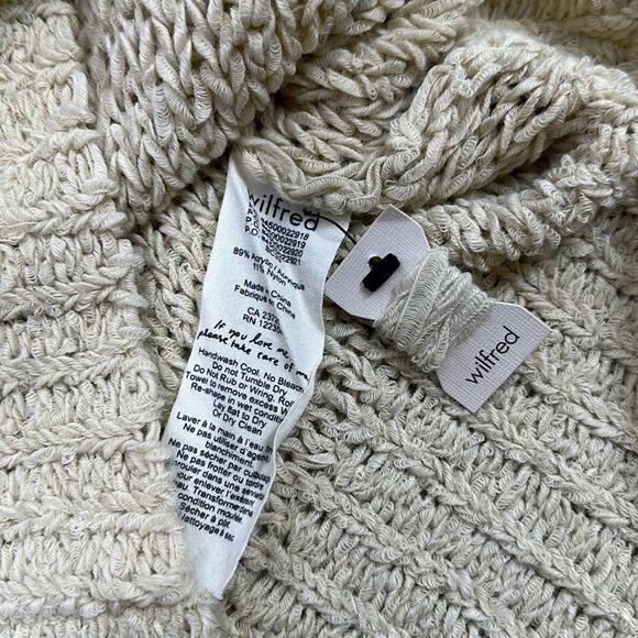 Aritzia Wilfred beige nude open weave short sleeve pullover size XXS - Picture 2 of 8